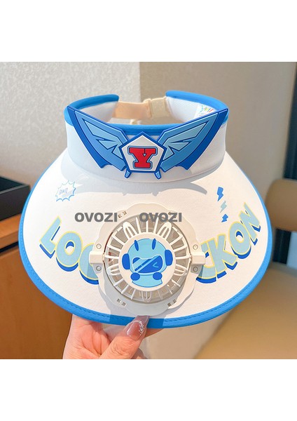 Ovozı USB Şarjlı Çocuk Yelpaze Şapka Güneşlik Ayarlanabilir (Yurt Dışından)