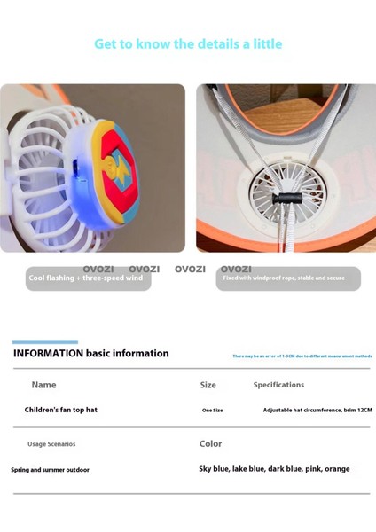 Ovozı USB Şarjlı Çocuk Yelpaze Şapka Güneşlik Ayarlanabilir (Yurt Dışından) fırsatları