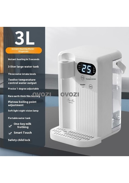 Ovozı 3 Saniye Sıcak Su 3l Su Sebili Masaüstü Masa Üstü Tek Düğme Su Küçük Su Isıtıcısı (Yurt Dışından)