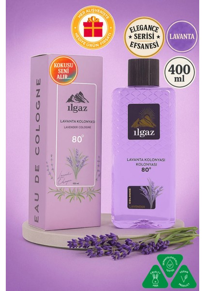 Elegance Series Lavanta Kolonyası 400 ml 80 Derece Eau De Cologne