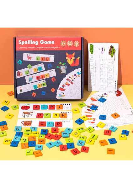 Çocuk Ahşap Heceleme Kelimeleri Alfabenin Harflerini Bilme Oyuncakları Erken Eğitime Başlama Puzzle Blokları (Yurt Dışından)