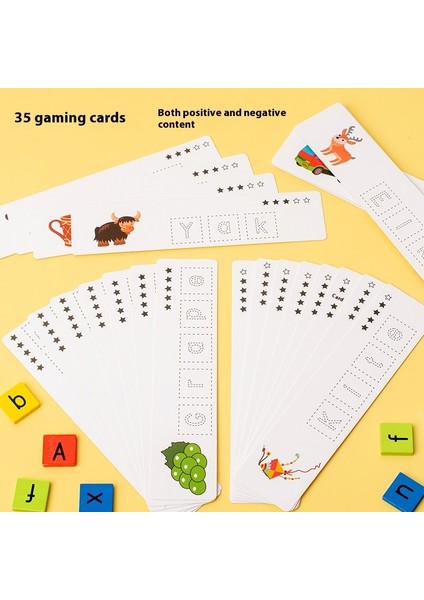 Çocuk Ahşap Heceleme Kelimeleri Alfabenin Harflerini Bilme Oyuncakları Erken Eğitime Başlama Puzzle Blokları (Yurt Dışından)