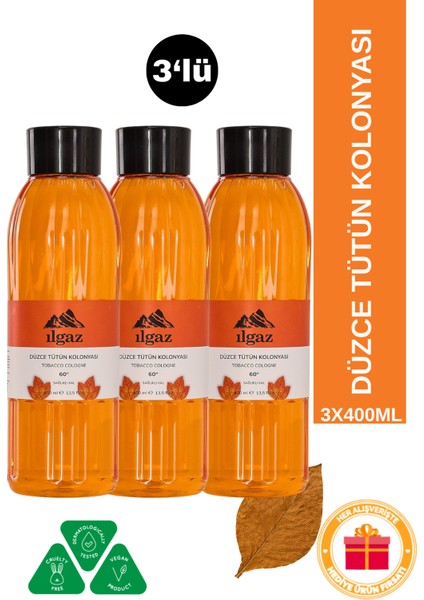 3 Adet Tütün Kolonyası 3 x 400 ml Eau De Cologne
