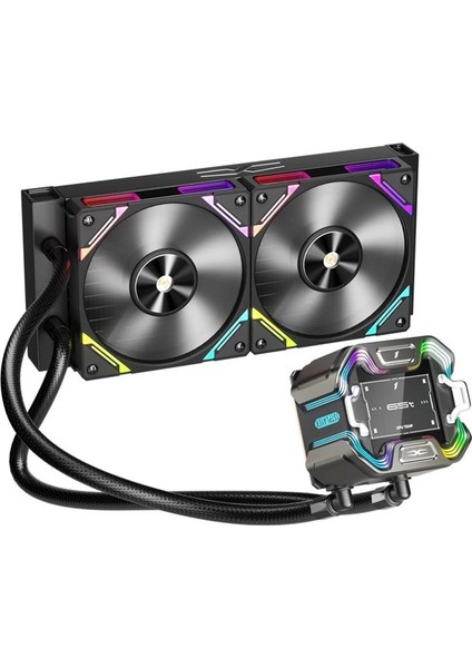 Ontech - 1st Player x Starshıp 240MM Siyah Argb IPS 2.4" Dijital Ekranlı Am5,am4 / LGA1851, Lg 1700 Premıum Işlemci Sıvı Soğutucu