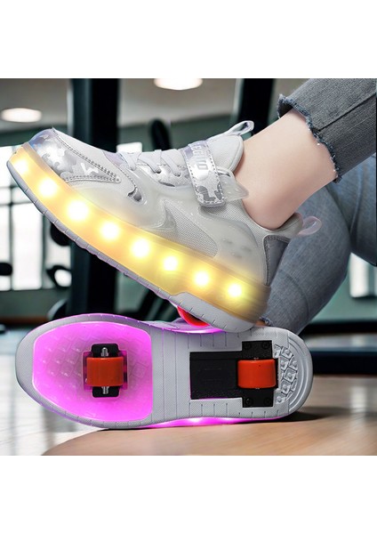 Iki Tekerlekli Paten USB Şarjlı LED Işıklı Paten (Yurt Dışından)