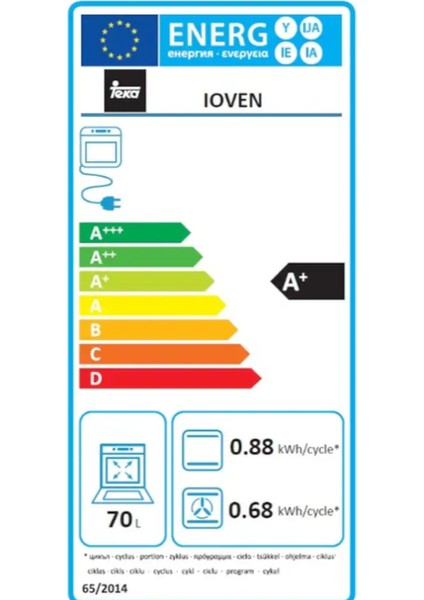 IOVEN SS Ankastre Multifonksiyonel Dokunmatik Ekranlı Turbo Fırın Siyah Cam 70 lt 41560160