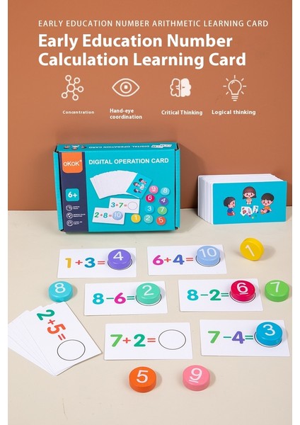 Çocuk Sayı Işlem Kartı Yürümeye Başlayan Çocuk Sayma Blokları Öğretim Yardımcıları Matematik Toplama ve Çıkarma Bilişsel Eşleştirme Fayda Zeka Oyuncakları (Yurt Dışından)
