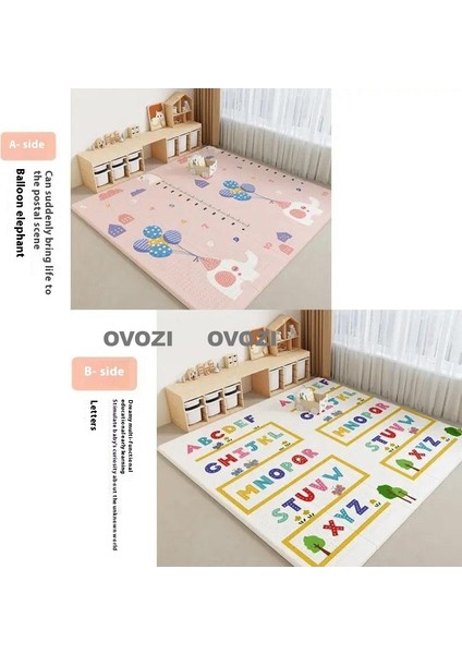 Ovozı 160×180×1CM Çift Taraflı Katlanabilir Bebek Emekleme Matı Oyun Paspasları ve Halıları (Yurt Dışından)