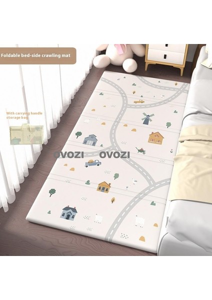 Ovozı 200×180×2CM Çift Taraflı Katlanabilir Bebek Emekleme Matı Oyun Paspasları ve Halıları (Yurt Dışından)