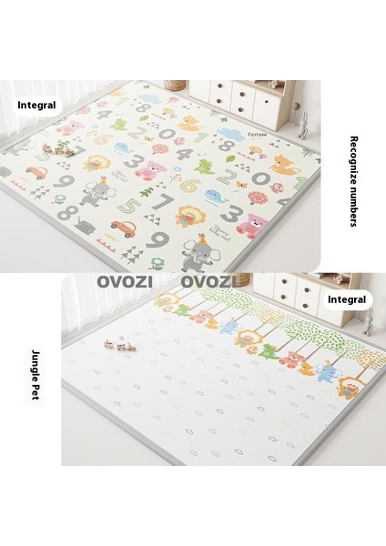 Ovozı 200×180×2CM Çift Taraflı Katlanabilir Bebek Emekleme Matı Oyun Paspasları ve Halıları (Yurt Dışından)