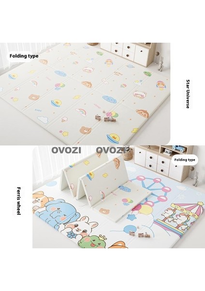 Ovozı 200×180×2CM Çift Taraflı Katlanabilir Bebek Emekleme Matı Oyun Paspasları ve Halıları (Yurt Dışından)