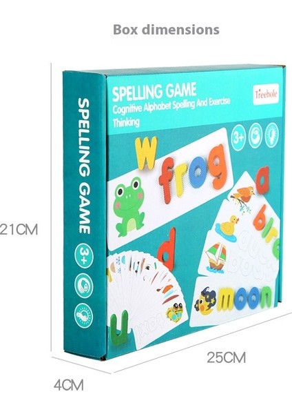Ahşap Çocuk Erken Eğitim Kelime Oyunları Ingilizce 26 Harf Bilişsel Anaokulu Aydınlanma Oyuncakları Puzzle Yapboz (Yurt Dışından)