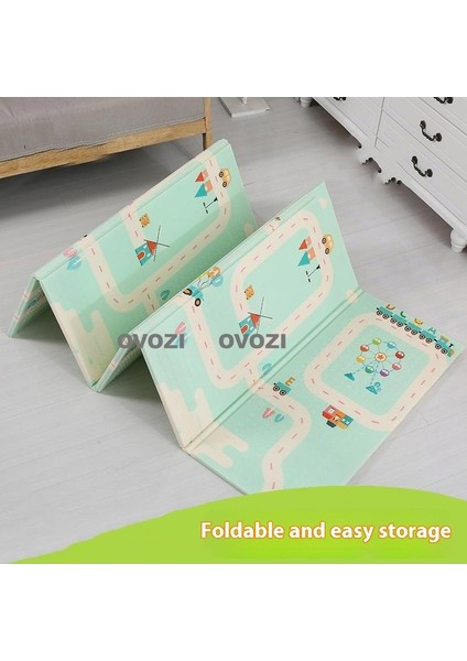 Ovozı 160×180×1CM Çift Taraflı Katlanabilir Bebek Emekleme Matı Oyun Paspasları ve Halıları (Yurt Dışından)