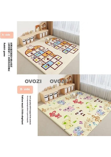 Ovozı 160×180×1CM Çift Taraflı Katlanabilir Bebek Emekleme Matı Oyun Paspasları ve Halıları (Yurt Dışından)