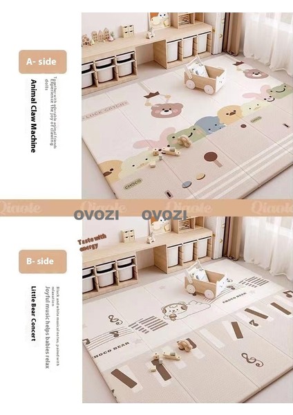 Ovozı 200×180×2CM Çift Taraflı Katlanabilir Bebek Emekleme Matı Oyun Paspasları ve Halıları (Yurt Dışından)