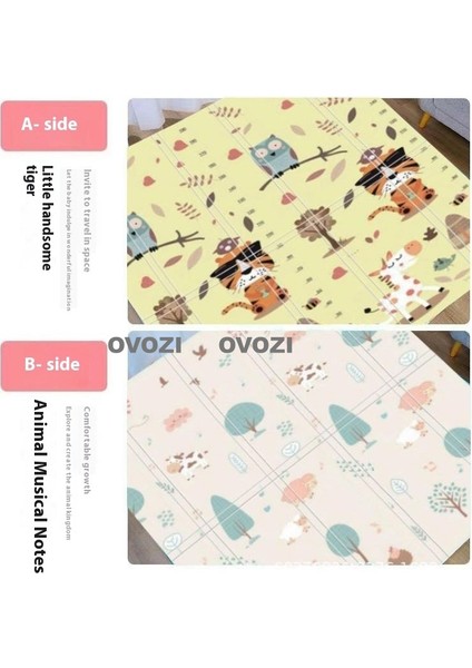 Ovozı 200×180×1.5CM Çift Taraflı Katlanabilir Bebek Emekleme Minderi Oyun Paspasları ve Halıları (Yurt Dışından)