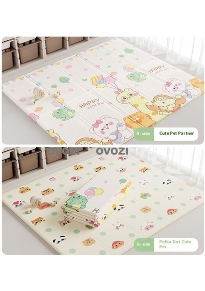 Ovozı 200×180×1.5CM Çift Taraflı Katlanabilir Bebek Emekleme Minderi Oyun Paspasları ve Halıları (Yurt Dışından)
