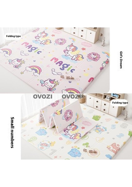 Ovozı 200×180×1.5CM Çift Taraflı Katlanabilir Bebek Emekleme Minderi Oyun Paspasları ve Halıları (Yurt Dışından)