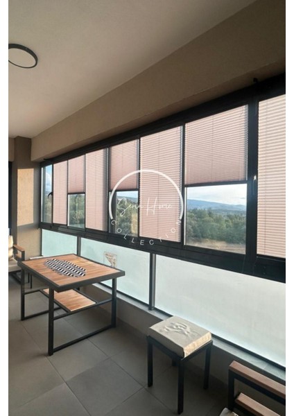 Katlanabilir Cam Balkon Plise Perde Koyu Gri (Kancalı Veya Vidalı Sistem)