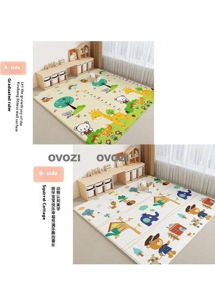Ovozı 200×180×1.5CM Çift Taraflı Katlanabilir Bebek Emekleme Minderi Oyun Paspasları ve Halıları (Yurt Dışından)