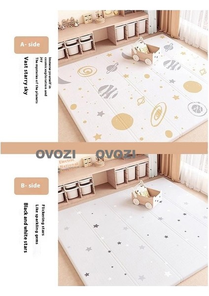 Ovozı 200×180×1.5CM Çift Taraflı Katlanabilir Bebek Emekleme Minderi Oyun Paspasları ve Halıları (Yurt Dışından)