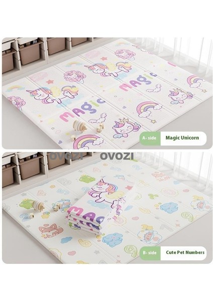 Ovozı 200×180×1.5CM Çift Taraflı Katlanabilir Bebek Emekleme Minderi Oyun Paspasları ve Halıları (Yurt Dışından)