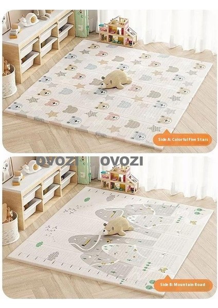 Ovozı 200×180×1.5CM Çift Taraflı Katlanabilir Bebek Emekleme Minderi Oyun Paspasları ve Halıları (Yurt Dışından)
