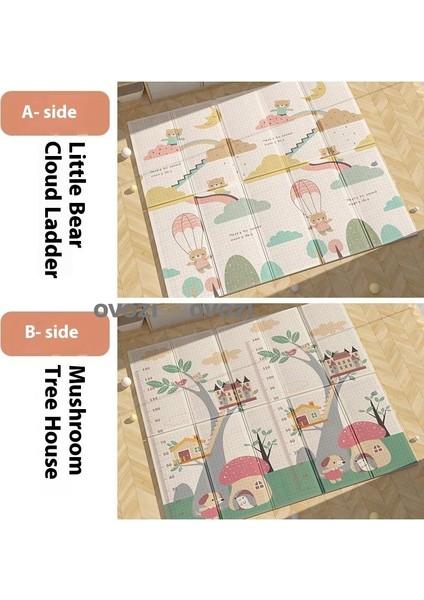 Ovozı 200×180×1.5CM Çift Taraflı Katlanabilir Bebek Emekleme Minderi Oyun Paspasları ve Halıları (Yurt Dışından)