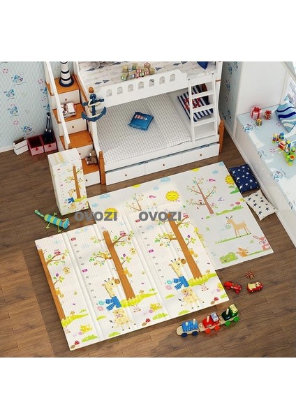 Ovozı 200×180×1.5CM Çift Taraflı Katlanabilir Bebek Emekleme Minderi Oyun Paspasları ve Halıları (Yurt Dışından)