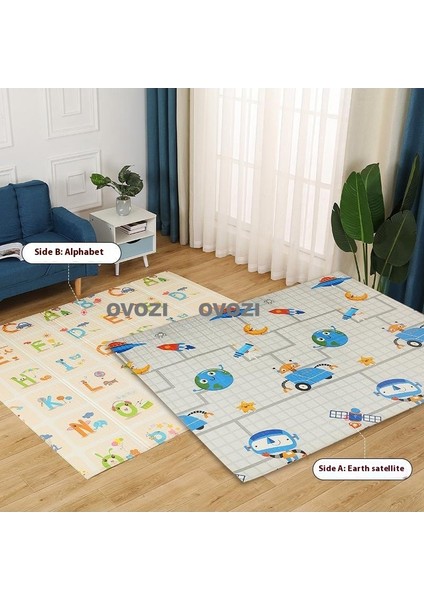 Ovozı 200×180×1.5CM Çift Taraflı Katlanabilir Bebek Emekleme Minderi Oyun Paspasları ve Halıları (Yurt Dışından)
