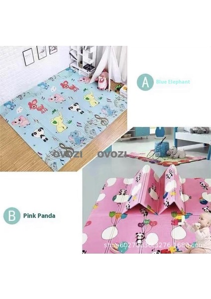 Ovozı 200×180×1.5CM Çift Taraflı Katlanabilir Bebek Emekleme Minderi Oyun Paspasları ve Halıları (Yurt Dışından)
