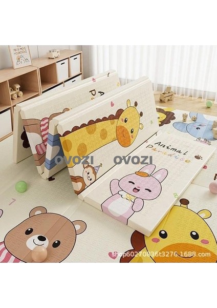 Ovozı 200×180×1CM Çift Taraflı Katlanabilir Bebek Emekleme Matı Oyun Paspasları ve Halıları (Yurt Dışından)