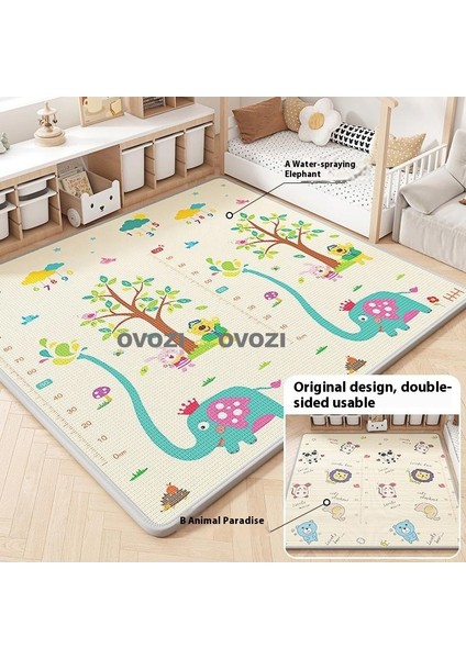 Ovozı 160×180×2CM Çift Taraflı Katlanabilir Bebek Emekleme Matı Oyun Paspasları ve Halıları (Yurt Dışından)