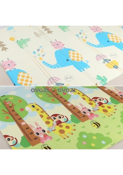 Ovozı 200×180×1.5CM Çift Taraflı Katlanabilir Bebek Emekleme Minderi Oyun Paspasları ve Halıları (Yurt Dışından)