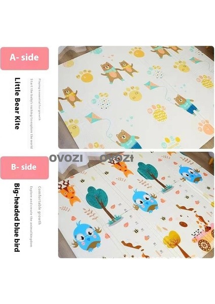 Ovozı 200×180×1.5CM Çift Taraflı Katlanabilir Bebek Emekleme Minderi Oyun Paspasları ve Halıları (Yurt Dışından)