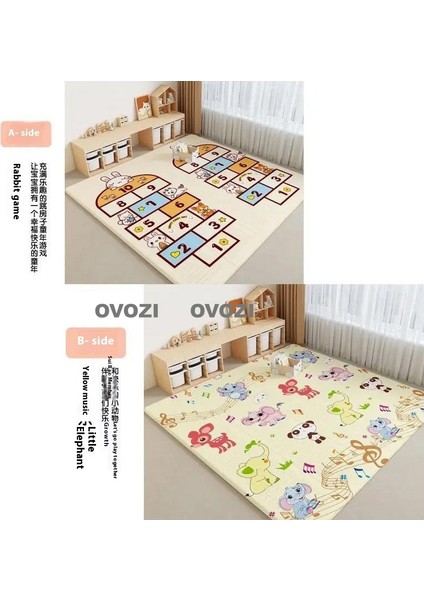 Ovozı 200×180×1.5CM Çift Taraflı Katlanabilir Bebek Emekleme Minderi Oyun Paspasları ve Halıları (Yurt Dışından)