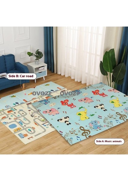 Ovozı 200×180×1CM Çift Taraflı Katlanabilir Bebek Emekleme Matı Oyun Paspasları ve Halıları (Yurt Dışından)