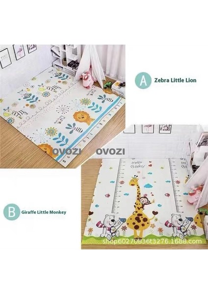 Ovozı 200×180×1CM Çift Taraflı Katlanabilir Bebek Emekleme Matı Oyun Paspasları ve Halıları (Yurt Dışından)