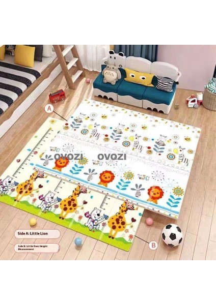 Ovozı 200×180×1CM Çift Taraflı Katlanabilir Bebek Emekleme Matı Oyun Paspasları ve Halıları (Yurt Dışından)