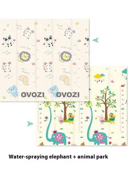 Ovozı 200×180×1CM Çift Taraflı Katlanabilir Bebek Emekleme Matı Oyun Paspasları ve Halıları (Yurt Dışından)