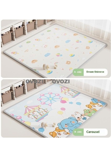 Ovozı 160×180×2CM Çift Taraflı Katlanabilir Bebek Emekleme Matı Oyun Paspasları ve Halıları (Yurt Dışından)