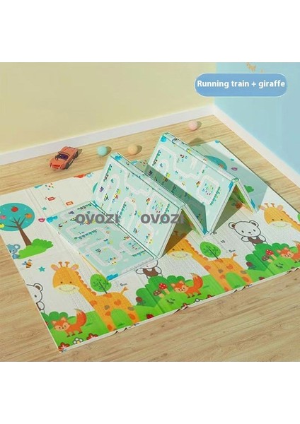 Ovozı 200×180×1CM Çift Taraflı Katlanabilir Bebek Emekleme Matı Oyun Paspasları ve Halıları (Yurt Dışından)