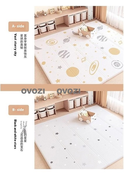 Ovozı 200×180×1CM Çift Taraflı Katlanabilir Bebek Emekleme Matı Oyun Paspasları ve Halıları (Yurt Dışından)