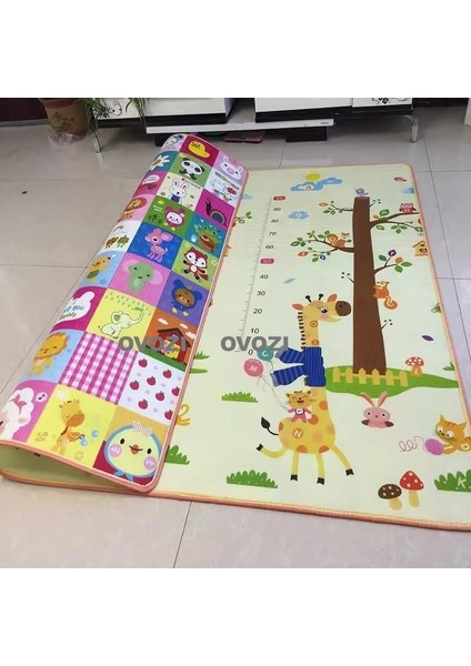Ovozı 160×180×2CM Çift Taraflı Katlanabilir Bebek Emekleme Matı Oyun Paspasları ve Halıları (Yurt Dışından)