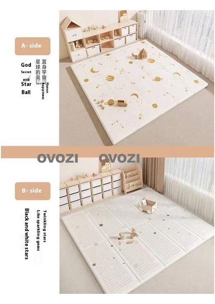 Ovozı 200×180×1CM Çift Taraflı Katlanabilir Bebek Emekleme Matı Oyun Paspasları ve Halıları (Yurt Dışından)