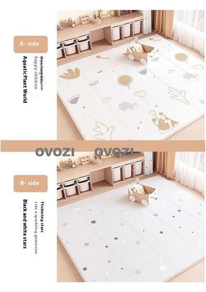 Ovozı 200×180×1CM Çift Taraflı Katlanabilir Bebek Emekleme Matı Oyun Paspasları ve Halıları (Yurt Dışından)