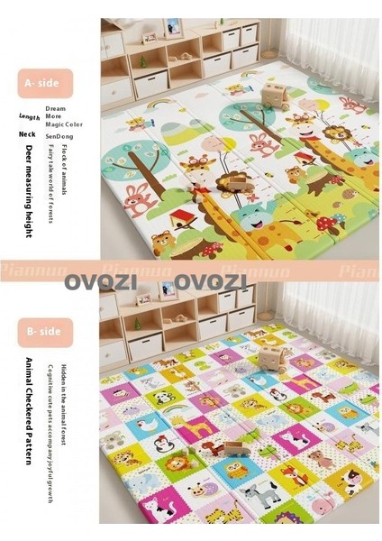 Ovozı 160×180×2CM Çift Taraflı Katlanabilir Bebek Emekleme Matı Oyun Paspasları ve Halıları (Yurt Dışından)
