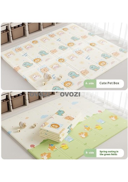 Ovozı 160×180×2CM Çift Taraflı Katlanabilir Bebek Emekleme Matı Oyun Paspasları ve Halıları (Yurt Dışından)