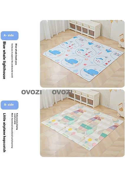 Ovozı 160×180×2CM Çift Taraflı Katlanabilir Bebek Emekleme Matı Oyun Paspasları ve Halıları (Yurt Dışından)