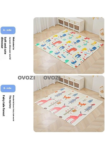 Ovozı 160×180×2CM Çift Taraflı Katlanabilir Bebek Emekleme Matı Oyun Paspasları ve Halıları (Yurt Dışından)